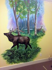 elk mural,hunting mural, pacific northwest mural, deer mural, portland mural, portland muralist