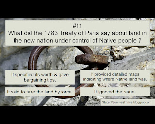 What did the 1783 Treaty of Paris say about land in the new nation under control of Native people ? Answer choices include: It specified its worth & gave bargaining tips. It provided detailed maps indicating where Native land was. It said to take the land by force. It ignored the issue.