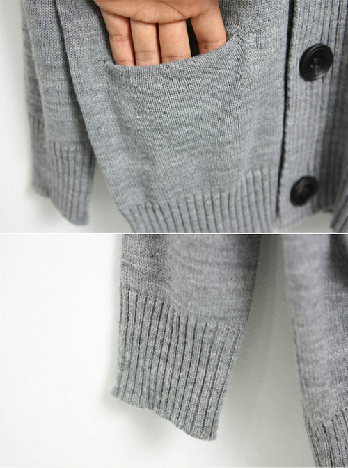 Slim Fit Cotton Knit Cardigan