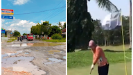 Jlebbb! Ditengah Jalan Provinsi yang Rusak, Wagub Lampung yang Asyik Main Golf Dapat Hujatan dari Publik
