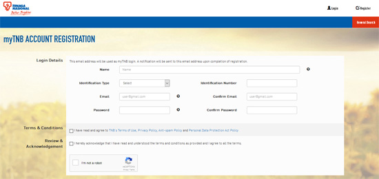 Cara Daftar Akaun TNB Secara Online