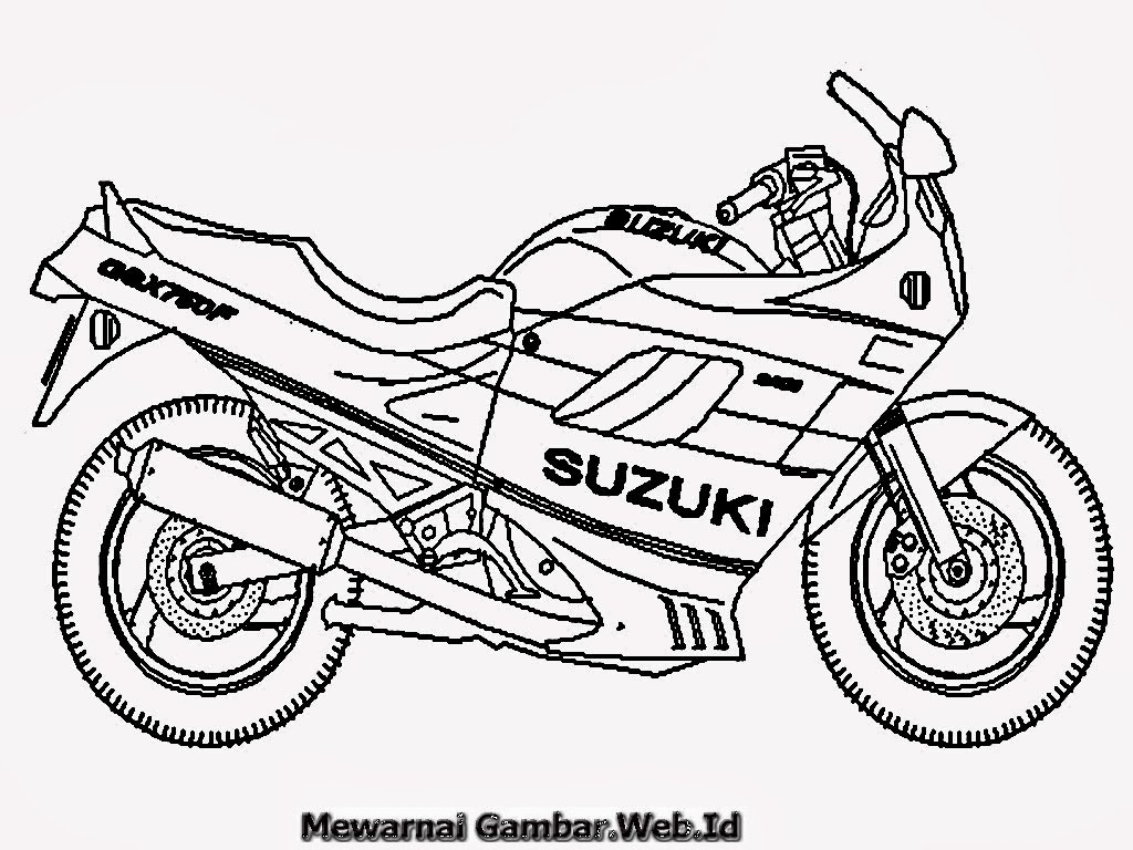  Mewarnai  Gambar Sepeda Motor  Mewarnai  Gambar