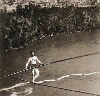 Charles Blondin crossing the Niagara River in 1859