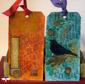 PWP feature friday writing background stamps, mixed media tags created by www.serendipitystudiobycw.blogspot.com