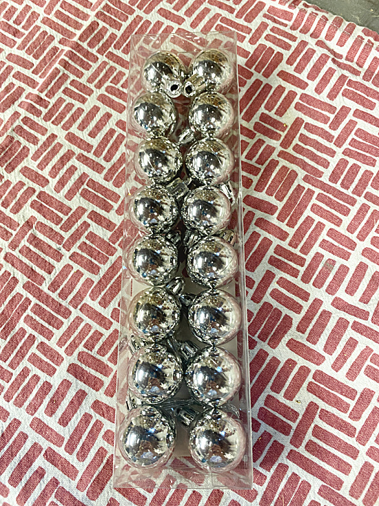 package of mini silver balls