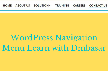 WordPress Navigation Menu, Add menu, dmbasar wordpress navigation menu,