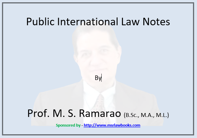 Public International Law Notes | Sponsored by MSR Law Books