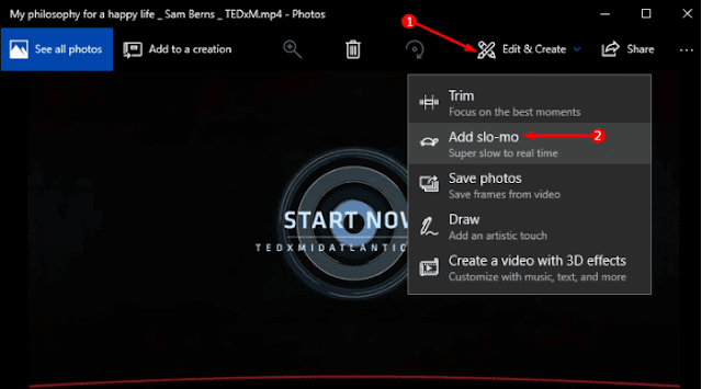 Ways to Include Slow-Motion Effect to Video in Photos App Windows 10