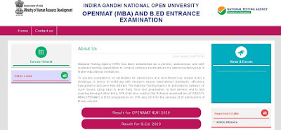 ignou b.ed entrance website