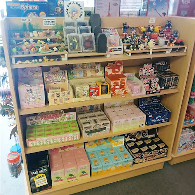 The blind box section (with Iwako Erasers, and figurines by local artists)