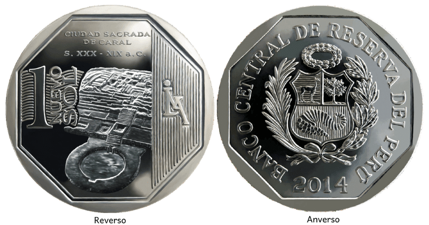 moneda ciudad sagrada de caral, riqueza y orgullo del peru