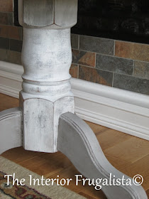 Pedestal table painted with Paris Grey and Pure White chalk paint