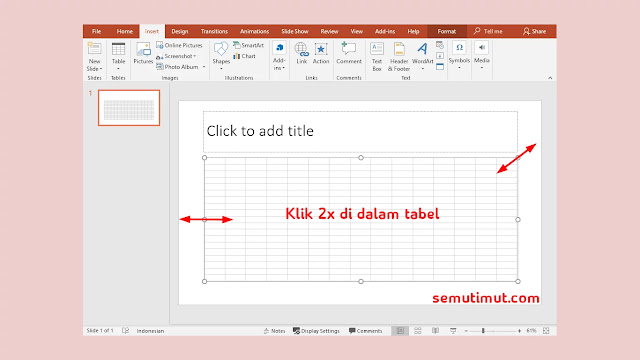 cara membuat tabel di powerpoint 2013