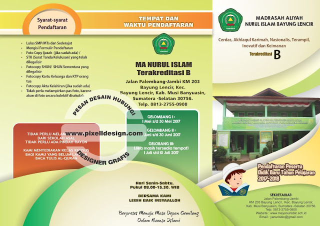 Iklan Brosur Pendidikan Pendaftaran Sekolah Madrasah