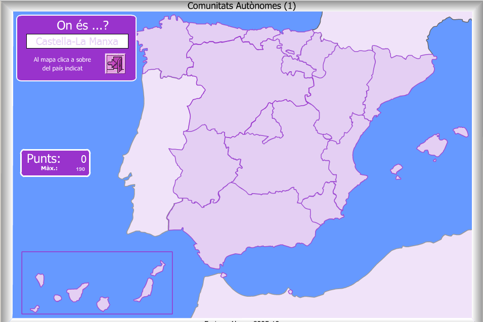 Mapa interactiu d'Espanya per aprendre les Comunitats Autònomes