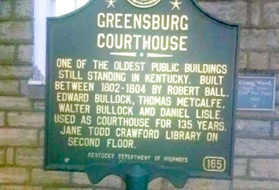 Greensburg Courthouse Historical Marker in Kentucky