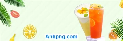 Ly nước ép chanh dây và cam trên nền sọc xanh lưới