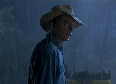 Dr. Grant in the rain