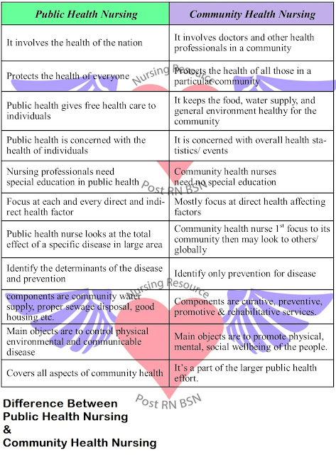 Difference Between Public Health Nursing & Community Health Nursing,