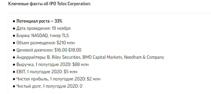 IPO Telos Corporation