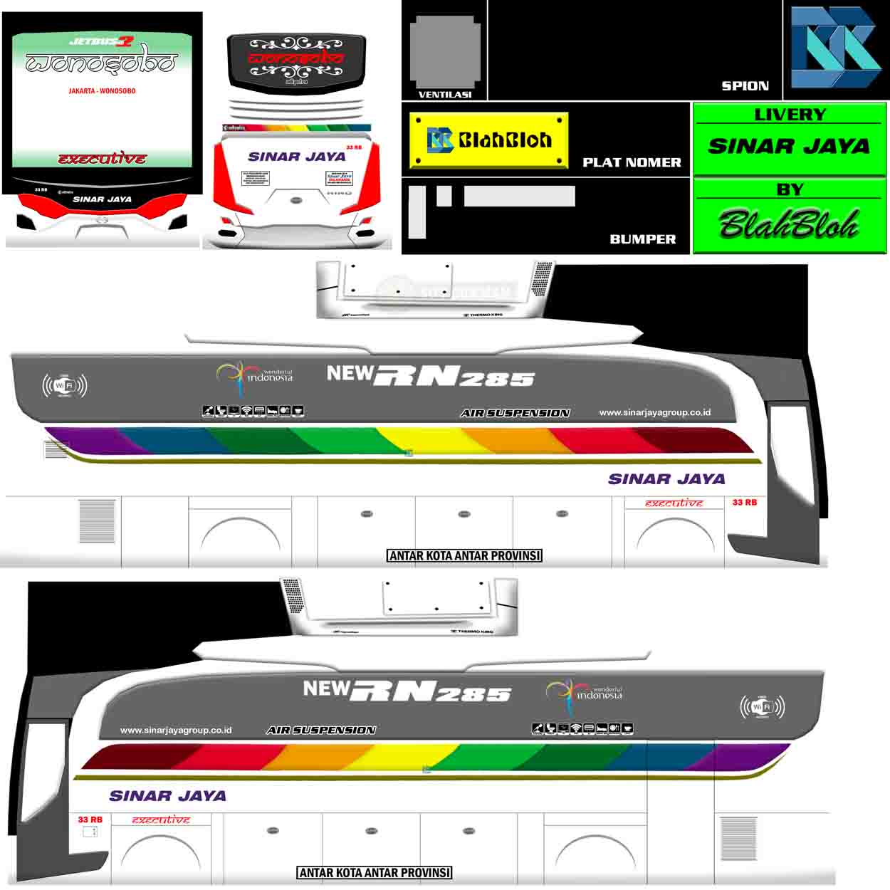 livery bussid sinar jaya jakarta wonosobo