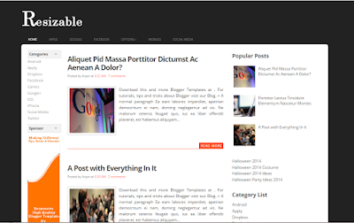 Resizable SEO blogger templates