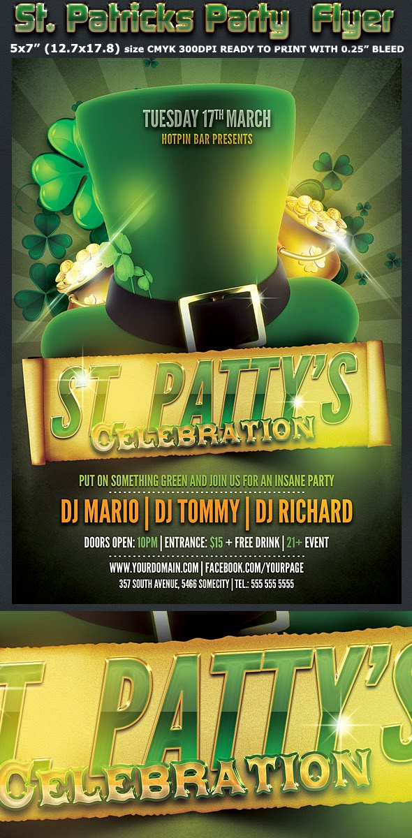  Saint Patricks Party Flyer Template