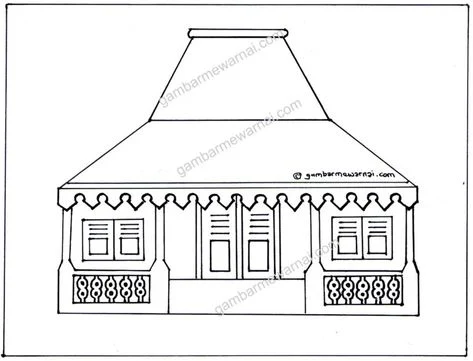 Contoh Gambar Gambar Mewarnai Rumah Adat Betawi Kataucap