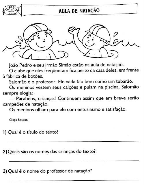 Atividades português 5 ano interpretação de texto