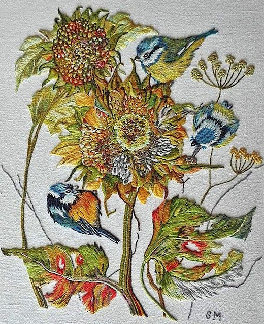 embroidery birds