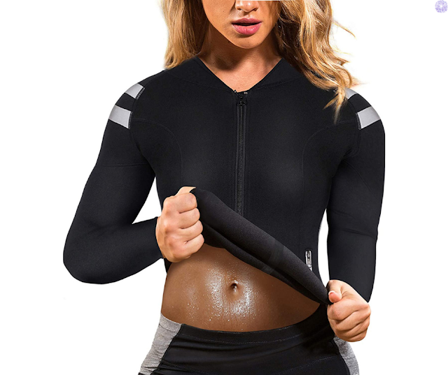 Women's Neoprene Sauna Body Shaper Suit Hot Sweat Tummy Slimmer Workout Jacket