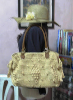 Crochet Bag leather handles