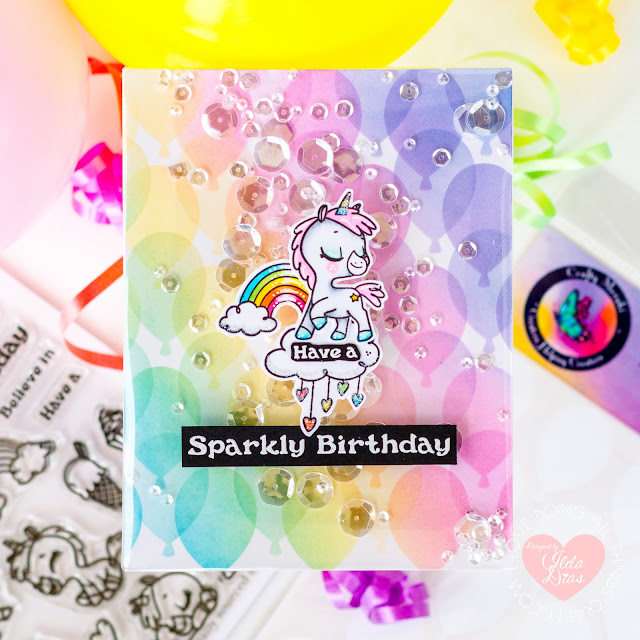 Rainbow Inspired, Birthday Cards, Crafty Meraki, floral card, Rainbows, Unicorns, Card Making, Stamping, Die Cutting, handmade card, ilovedoingallthingscrafty, Stamps, how to,Frameless Shaker Card,