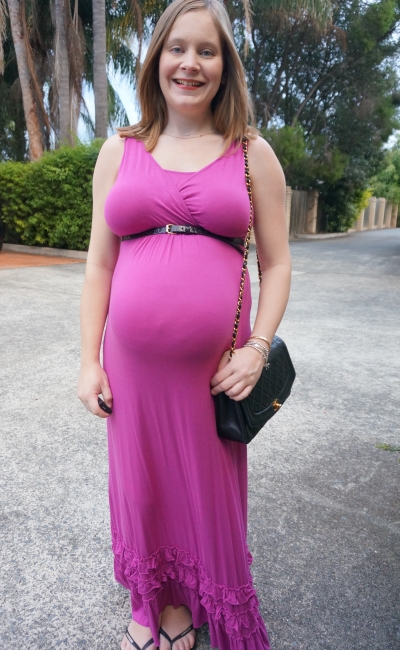 AwayFromBlue | MEV Havana maxi dress evening pregnancy date night outfit