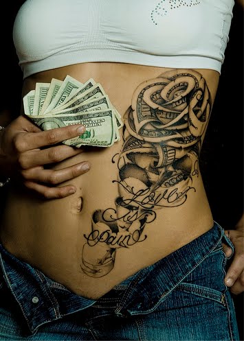 This is the female rib tattoos sexy girls popular tattoo for women's