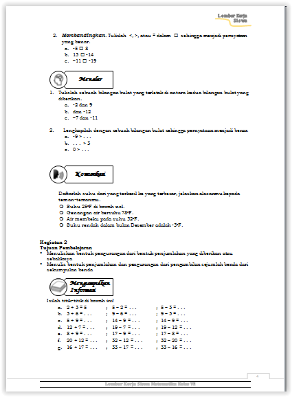 LKS  Matematika Kelas 7 SMP KK13