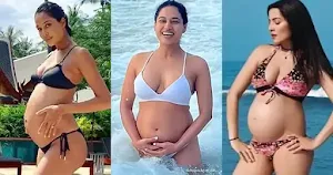 pregnant indian actress bikini swimsuit