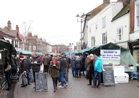 Stalls on the monthly Brigg Farmers' Market - picture by Nigel Fisher's Brigg Blog