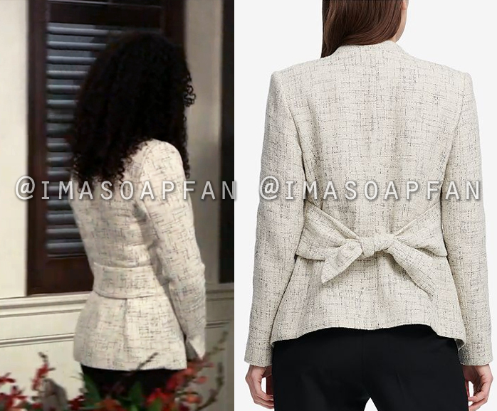 Jordan Ashford, Briana Nicole Henry, Textured Cream and Black Blazer, General Hospital, GH