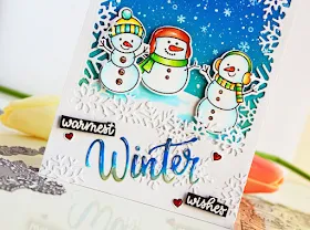 Sunny Studio Stamps: Feeling Frosty Layered Snowflake Frame Dies Winter Themed Cards by Chitra Nair