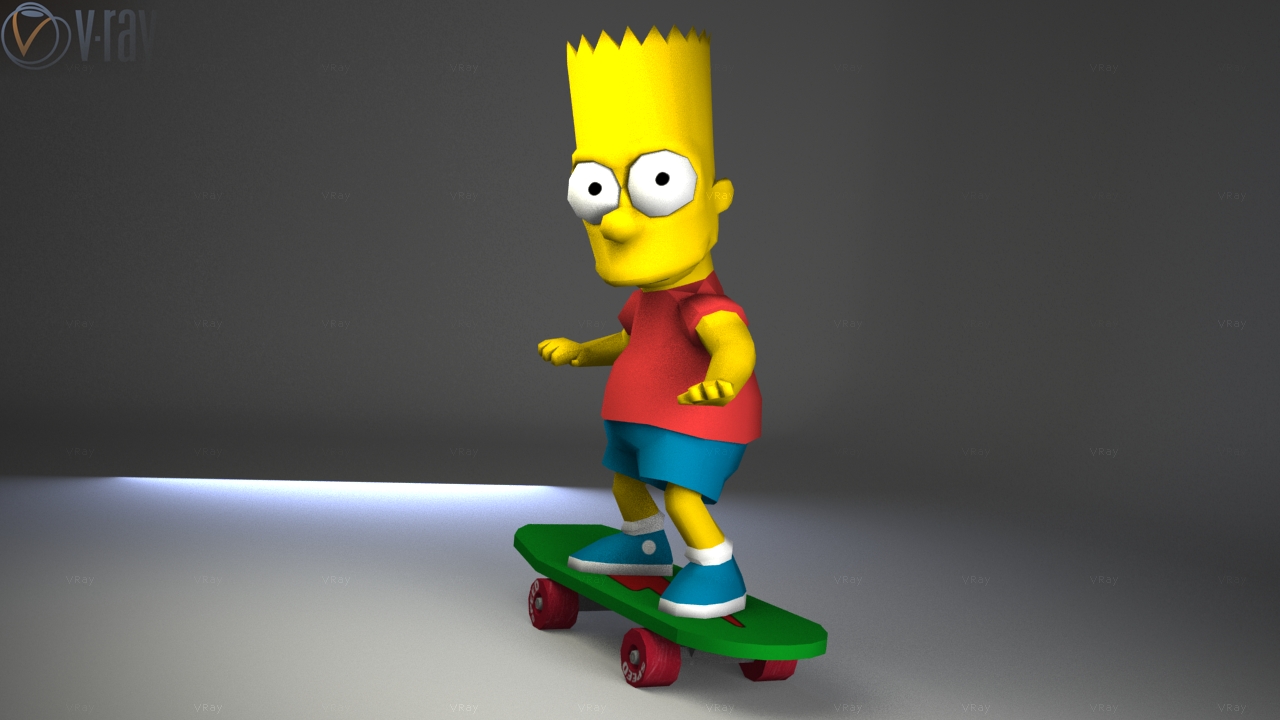 Skateboard Bart Papercraft