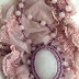 Rose Quartz Cabochon Bead Embroidery Necklace