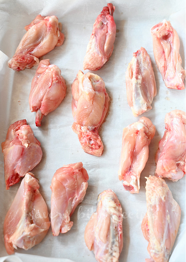 a close up of raw chicken wings for bbq chicken wings recipe