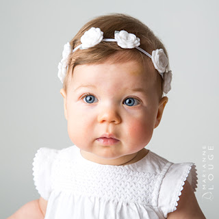 Couronne de fleur bébé fille roses blanches