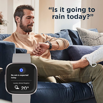 Fitbit Versa 2 Health & Fitness Smartwatch with Alexa built-in, Sleep Score & Music, Stone/Mist Grey