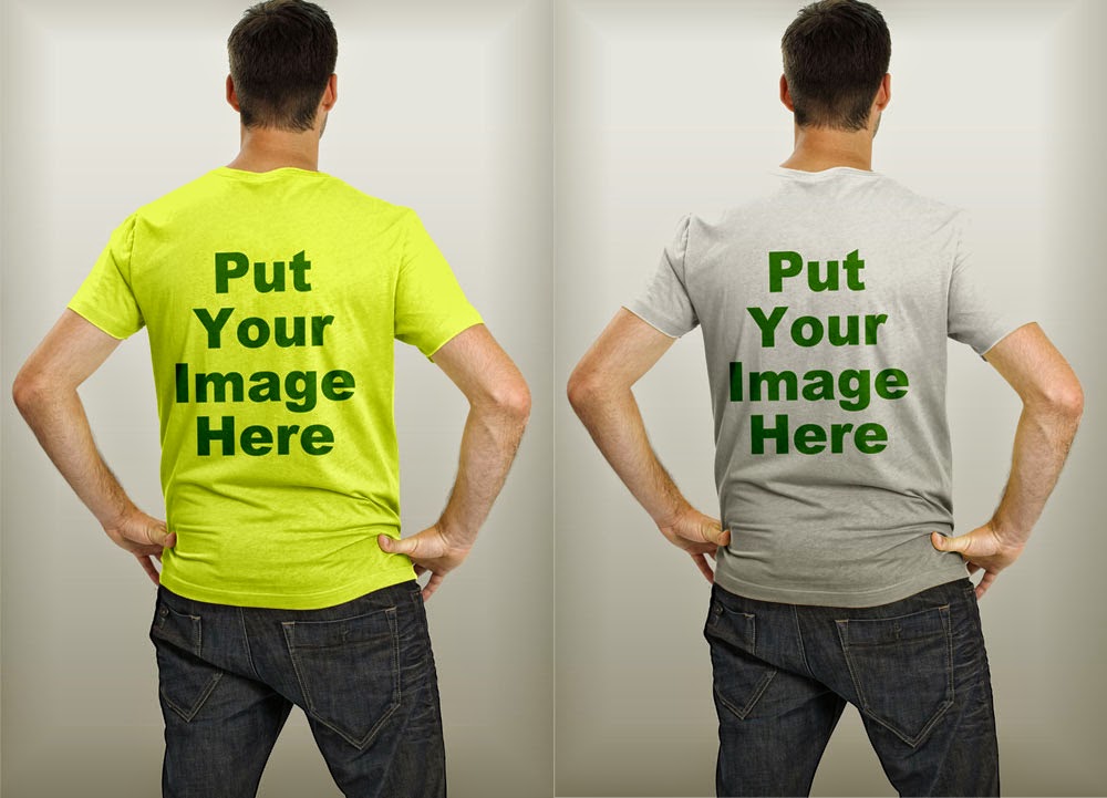 Download Free Download Mockups PSD: Free Download T-Shirt Mockup Man Back Vol.2