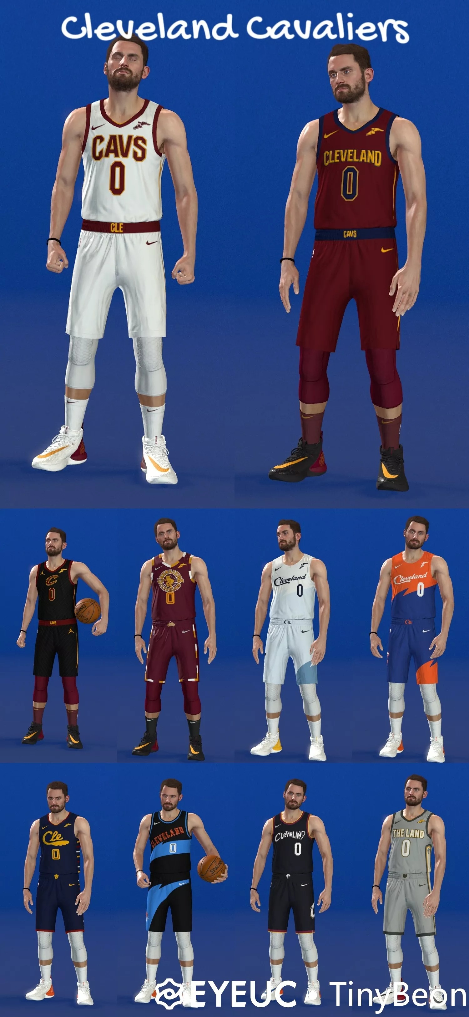 NBA 2K22 Cleveland Cavaliers All Nike City Jerseys Pack (2018, 2019,2021,2022)  by 2kspecialist