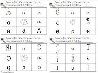 Livre des alphabets avec exercice.