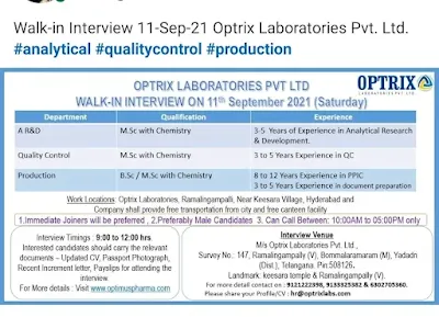 Optrix Laboratories jobs