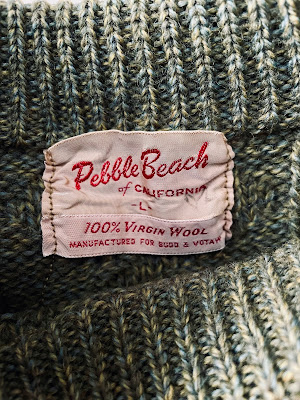 A image of a vintage label closet up by Pebble Beach